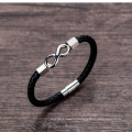 Wholesale punk style cool stainless steel new fashion gifts custom mens leather bracelet women